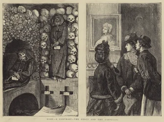 Roma, um contraste, o Cenci e o Cappucini